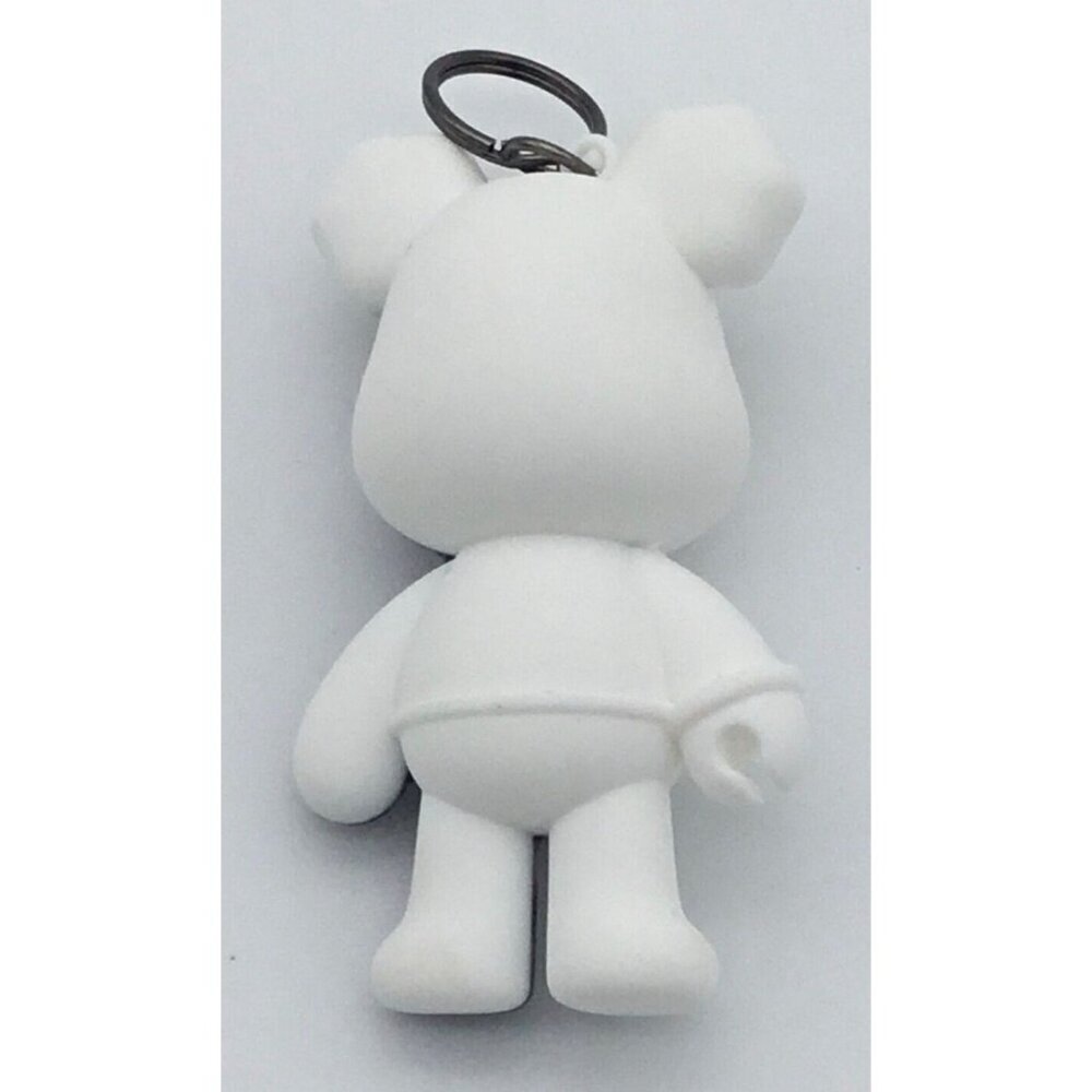 Cartoon Divided Body Fashion Punk Bear Keyring Bag Pendant NWOT Black & White - Picture 3 of 4